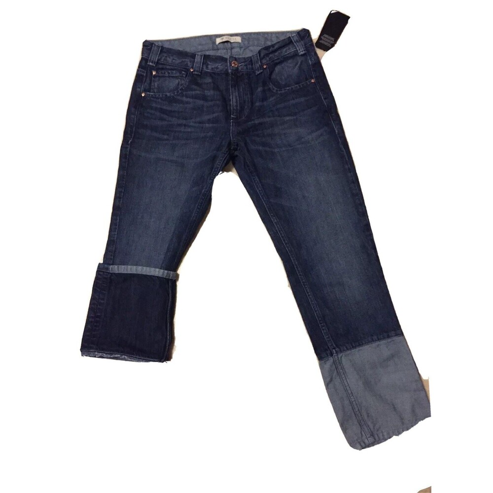 GUESS NEW w64a10d2fp0 Straight Slouch Medium Wash Jeans Size 26 J42 $108